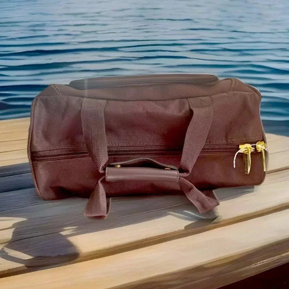 Pierre Cardin Overnight Travel Duffel Bag Brown 15x7.5x10" Strap Missing. - Picture 6 of 7